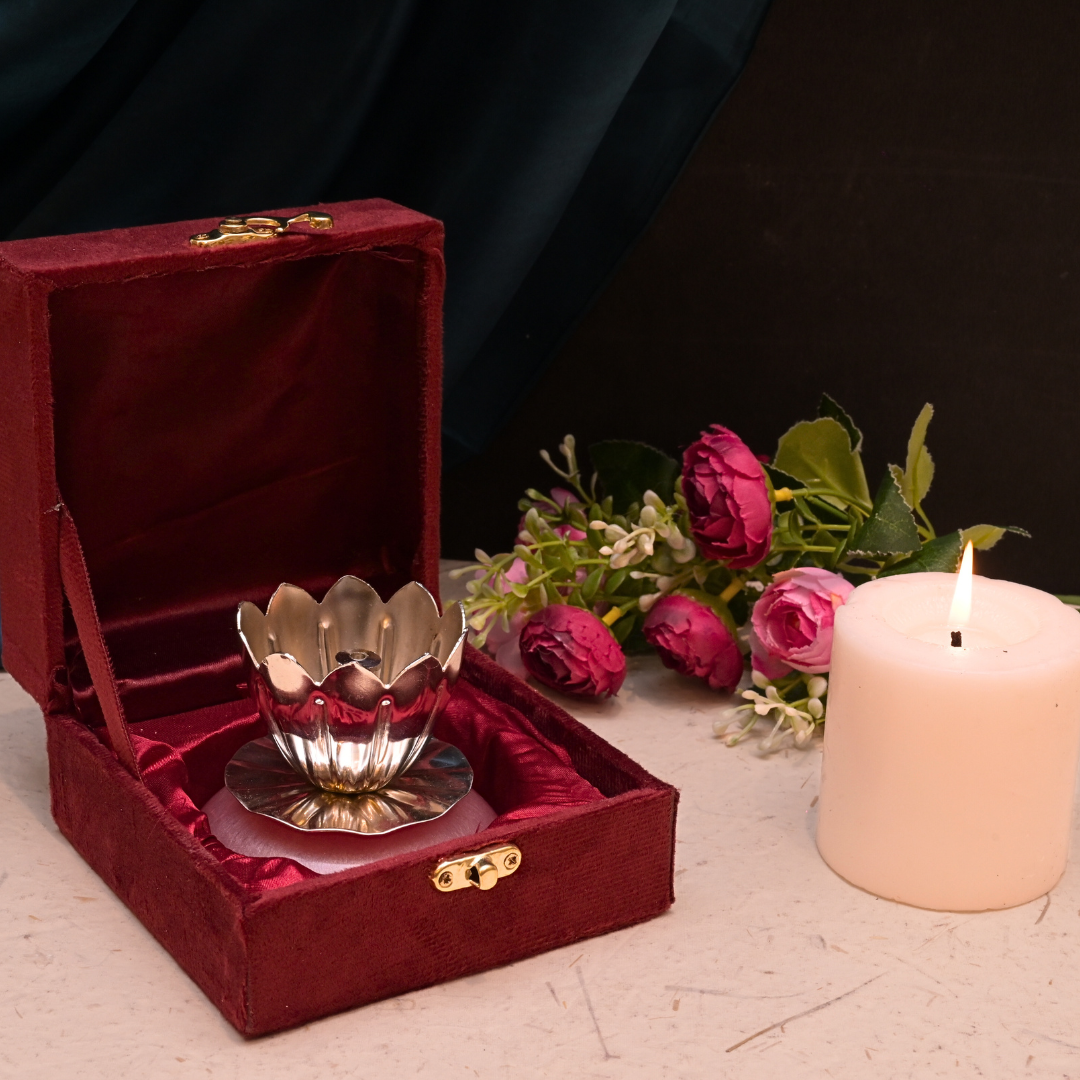 Luxury Pink Marble Diya by JNJ by Madhuri, a beautifully crafted devotional marble diya for rituals, festive décor, and spiritual elegance.