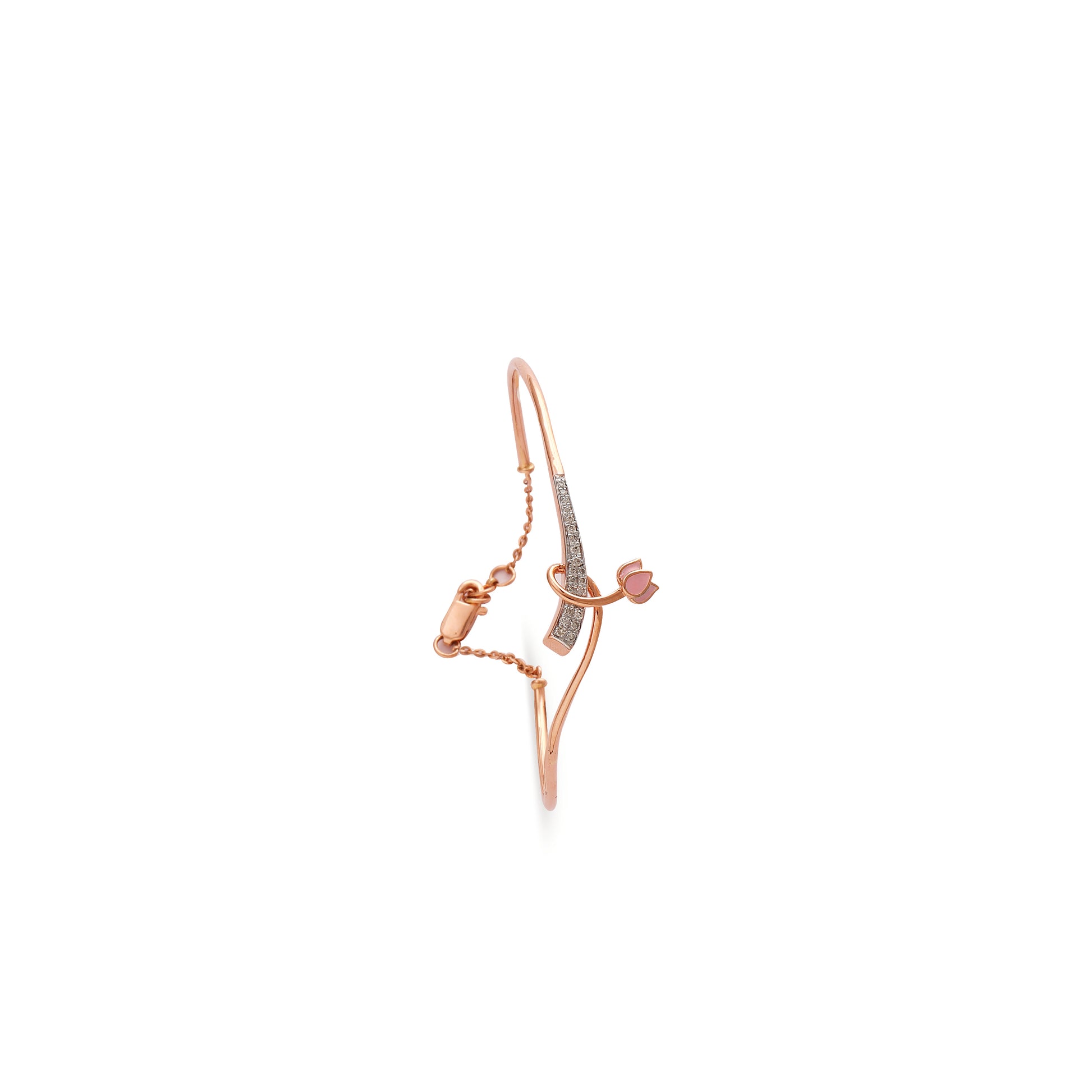 Elegant rose gold mangalsutra ring featuring a modern abstract design and delicate black beads, symbolizing love and tradition. A timeless creation by jnjbymadhuri.