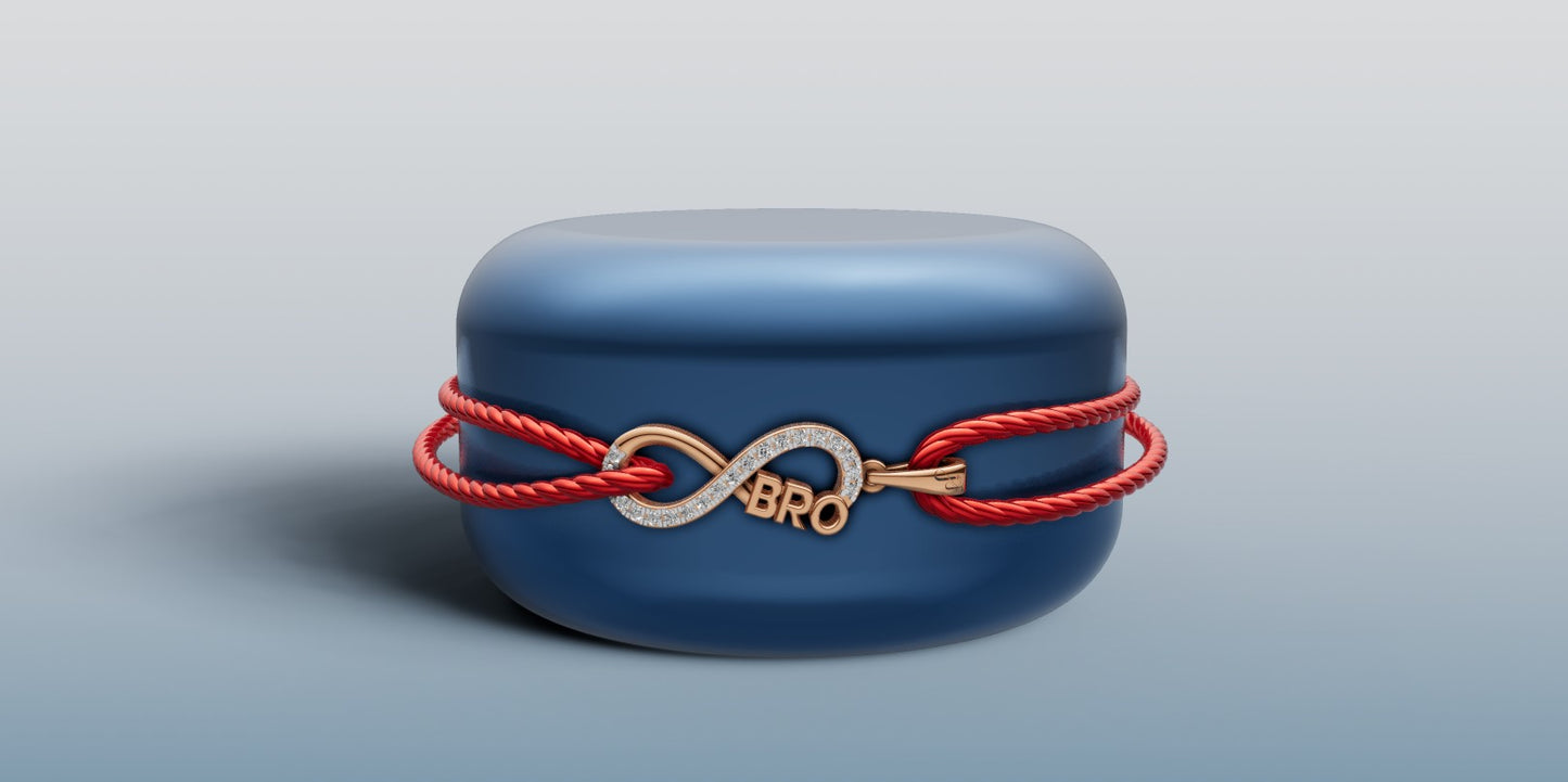Gold and Diamond Infinity BRO Rakhi + Locket | 50443P