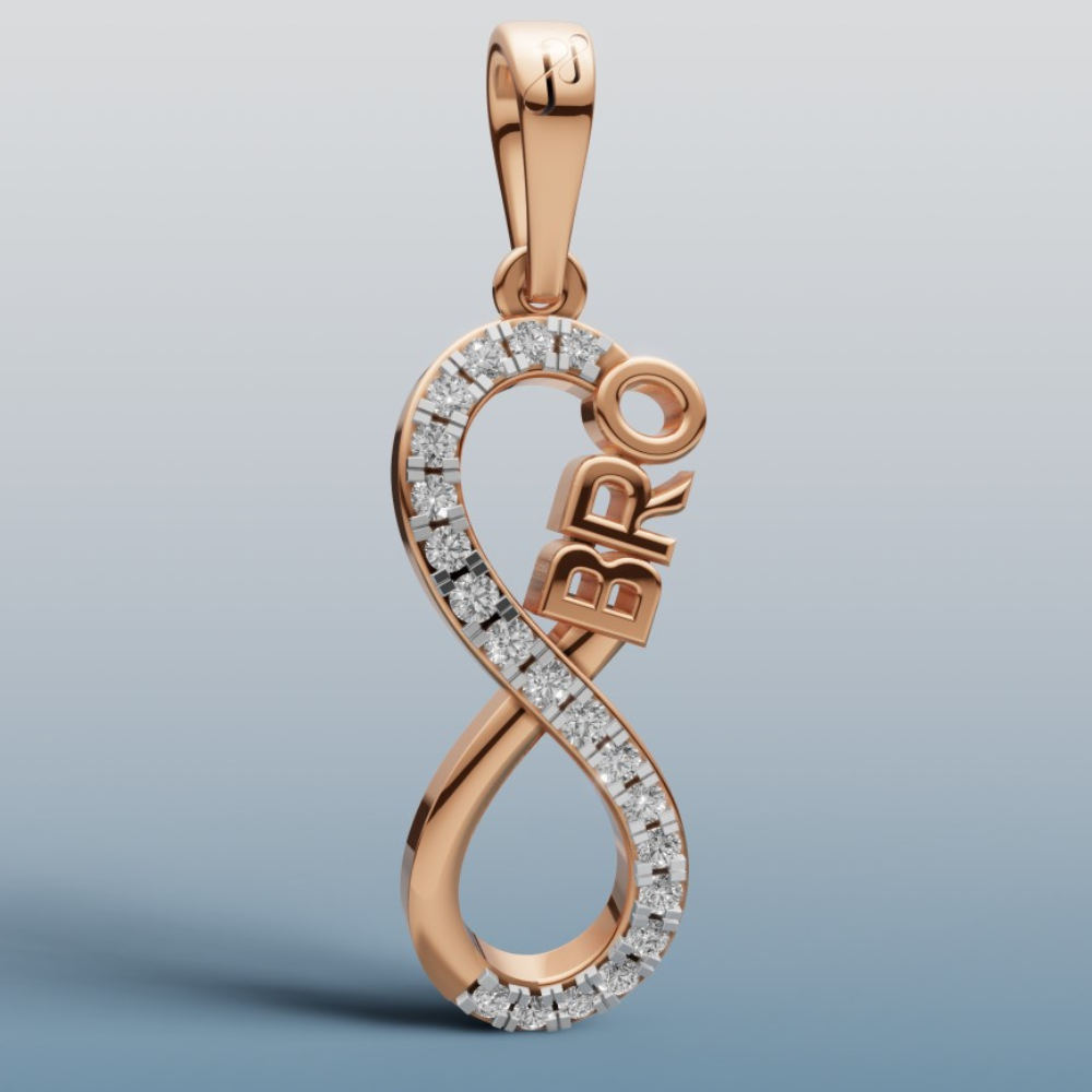 Gold and Diamond Infinity BRO Rakhi + Locket | 50443P