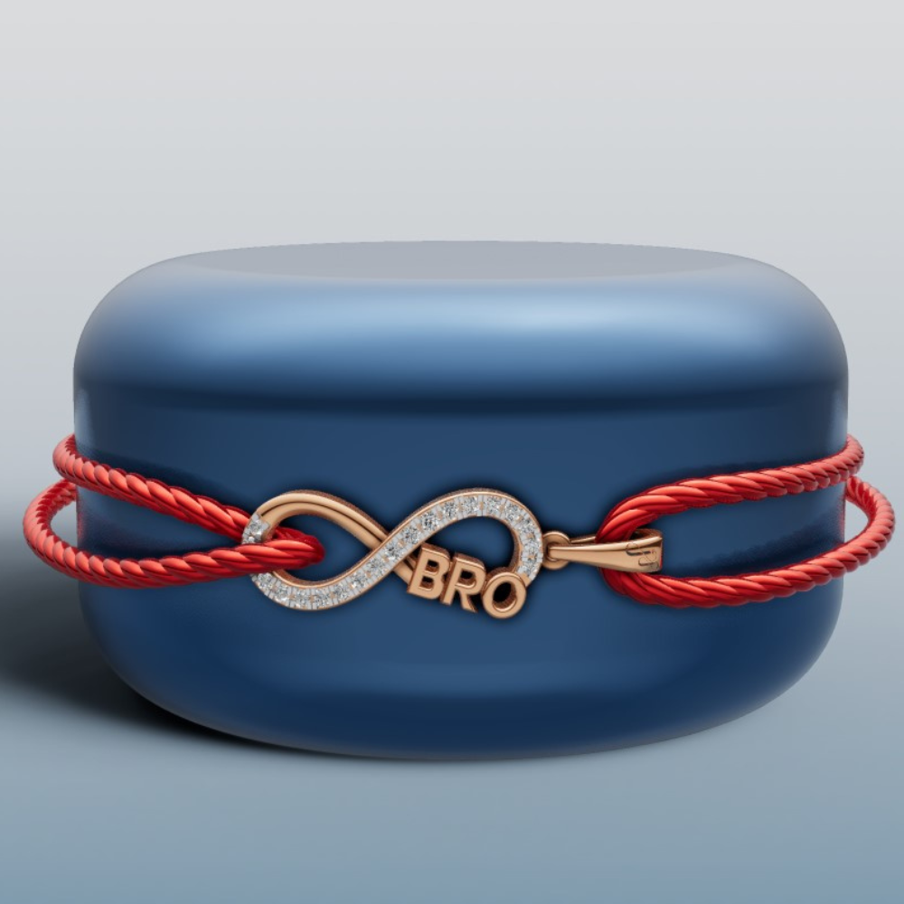 Gold and Diamond Infinity BRO Rakhi + Locket | 50443P