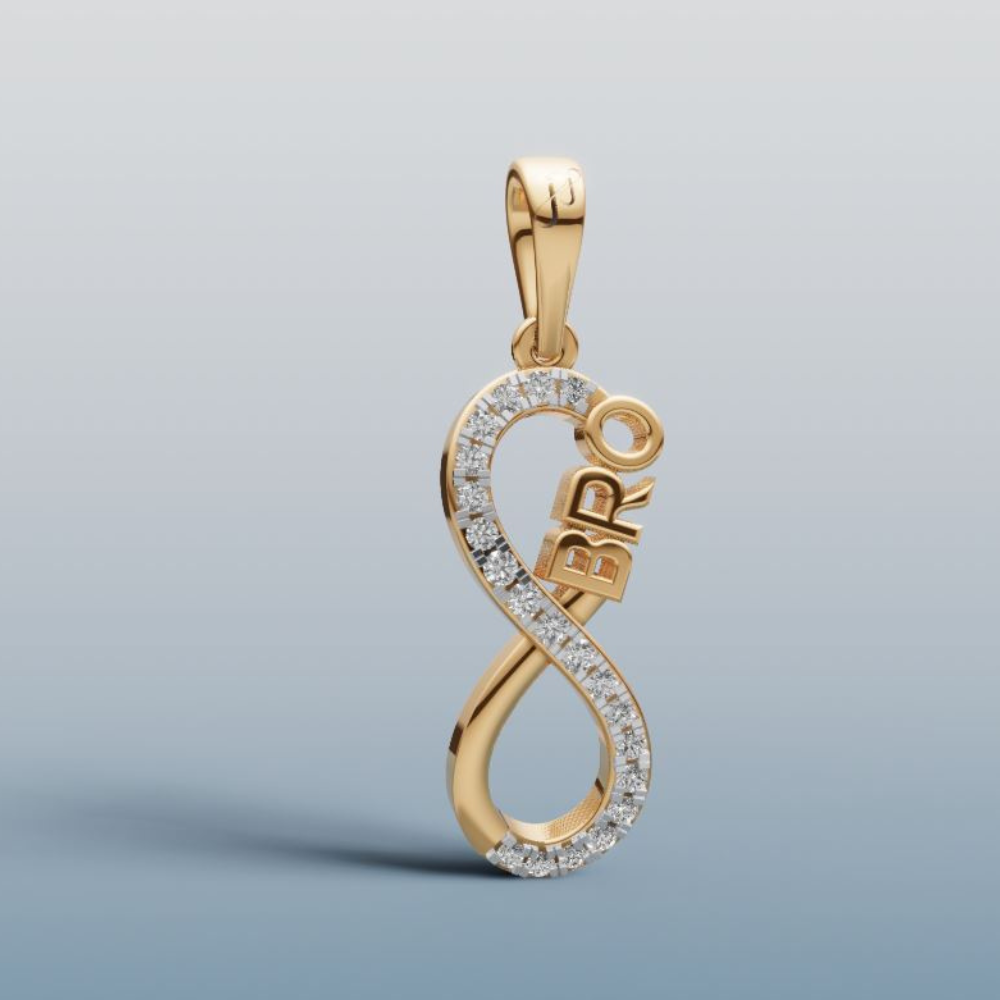 Gold and Diamond Infinity BRO Rakhi + Locket | 50443P