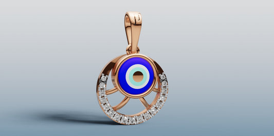 Evil Eye Charm Gold and Diamond Rakhi + Locket | 50451P