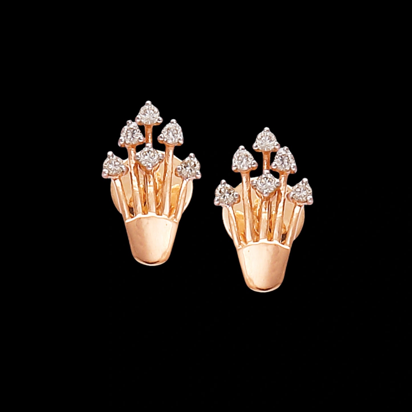 Royal Crown Shape Gold Stud Earrings | AIE706