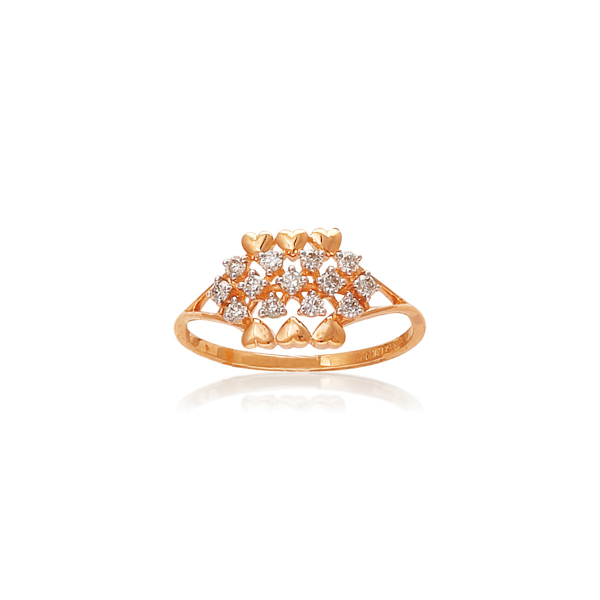 This stunning gold ring showcases a delicate cluster of diamonds arranged in a floral-inspired pattern, creating a radiant and timeless elegance. A graceful masterpiece from jnjbymadhuri, perfect for adding sparkle to every moment.