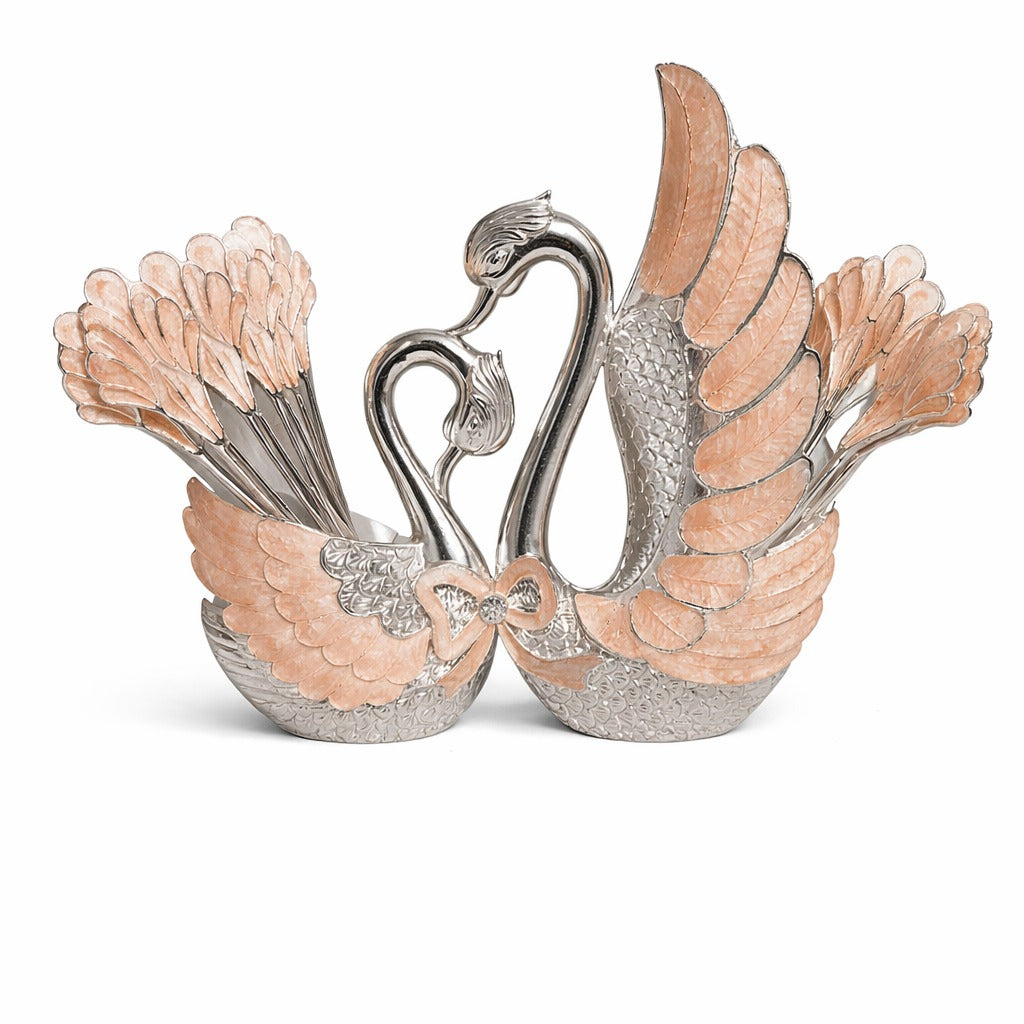 ENAMEL SWAN SPOON HOLDER
