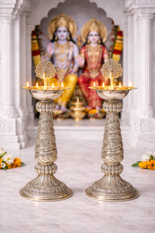 Mor Samai Deepak – elegant luxury handcrafted decorative deepak, perfect for home décor and gifting | jnj by madhur