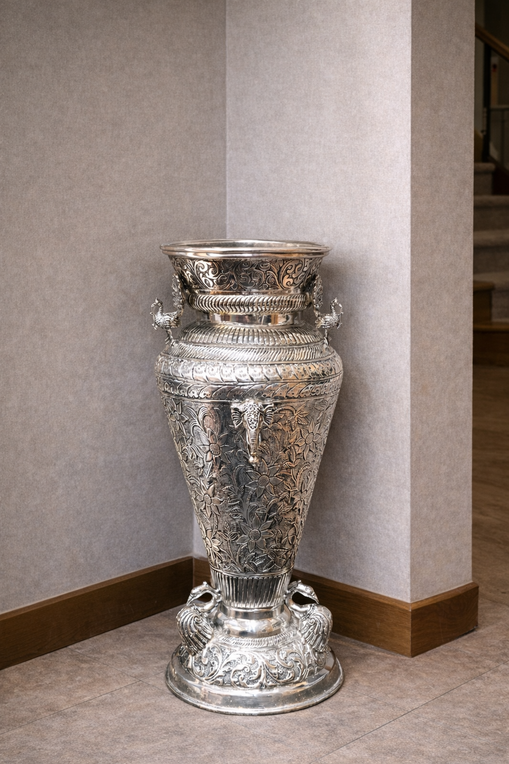 Peacock Flower Pot – elegant luxury handcrafted decorative pot, perfect for home décor and gifting | jnj by madhuri