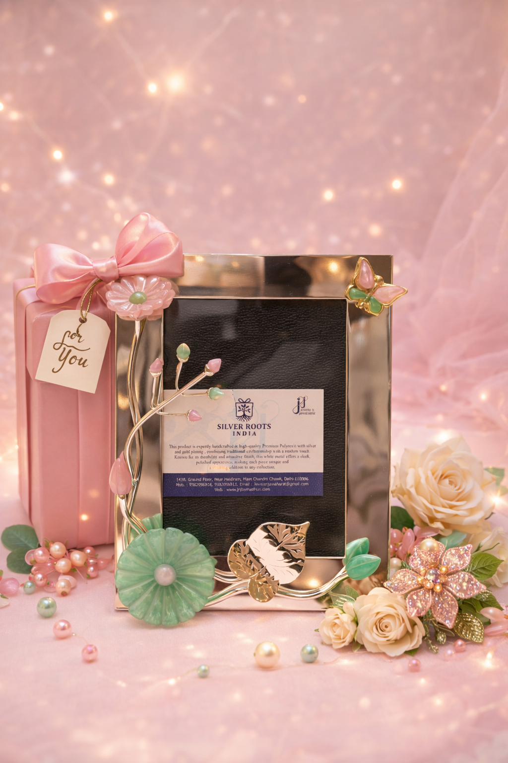 Green Marble Photo Frame – elegant luxury handcrafted frame, perfect for home décor and gifting | jnj by madhuri