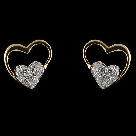 Gracefully designed with sparkling stones set in twin hearts, these earrings add a timeless charm to your styleācrafted with love by jnjbymadhuri.