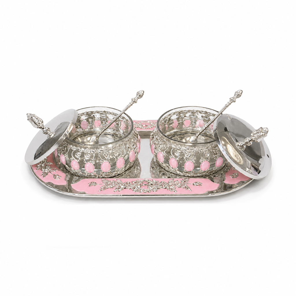 ENAMEL TRAY BOWL SET