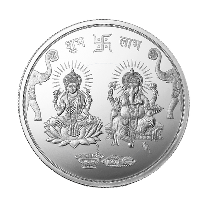 LAKSHMI GANESH (999.9) PURITY 100 GM SILVER COIN