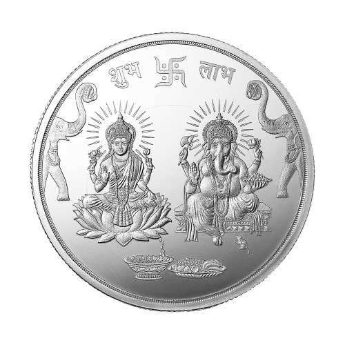 LAKSHMI GANESH (999.9) PURITY 100 GM SILVER COIN