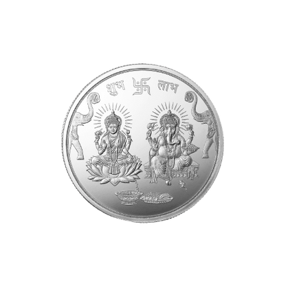 GANESH LAKSHMI JI 999.9 PURITY 10 GM SILVER COIN