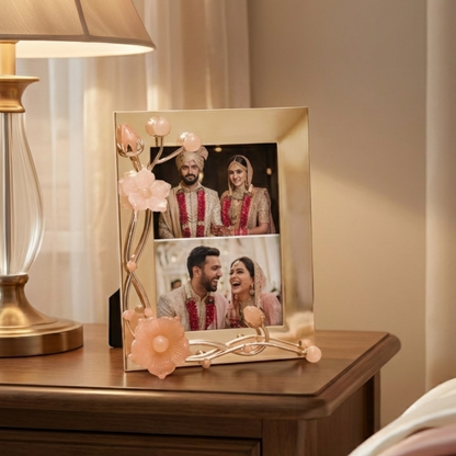 White Marble Photo Frame – elegant luxury handcrafted frame, perfect for home décor and gifting | jnj by madhuri