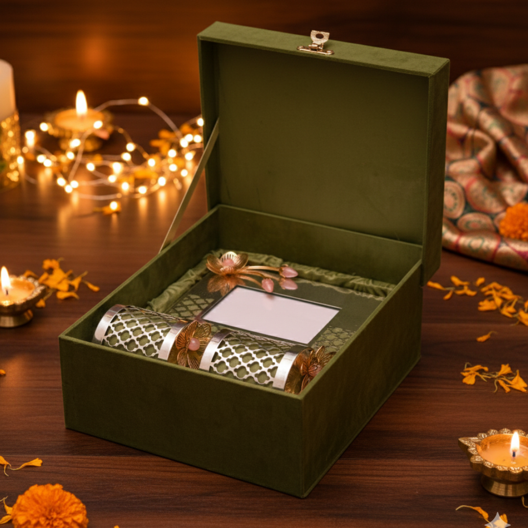 Jar & Photo Frame Combo – exquisite luxury gift set for women, perfect for home décor | jnj by madhuri