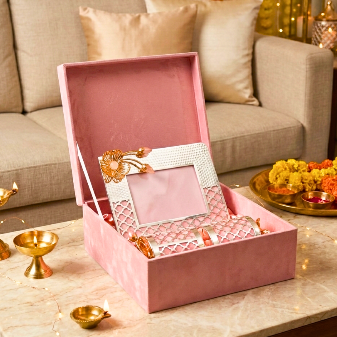 Jar & Photo Frame Combo – stylish and luxurious keepsake set for home and office | jnj by madhuri