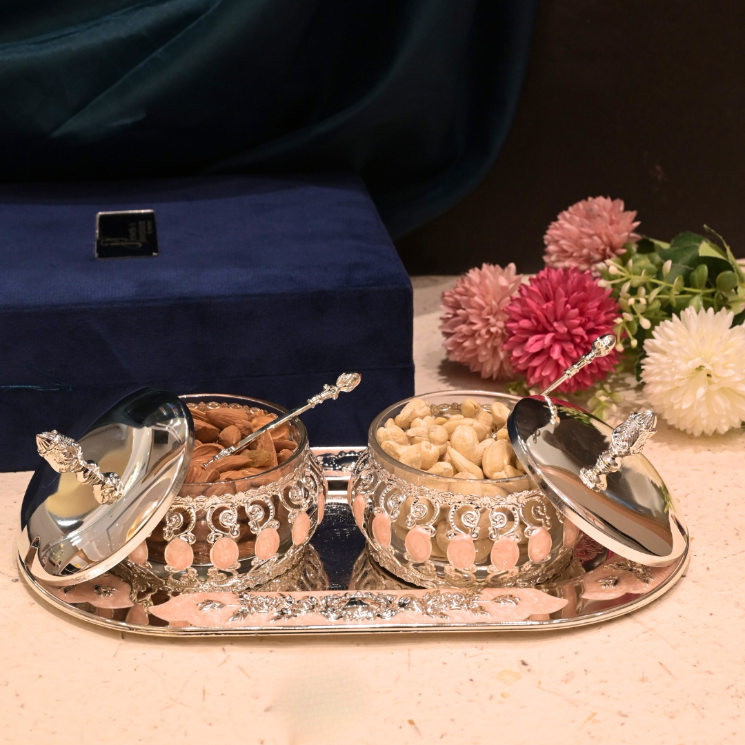 ENAMEL TRAY BOWL SET