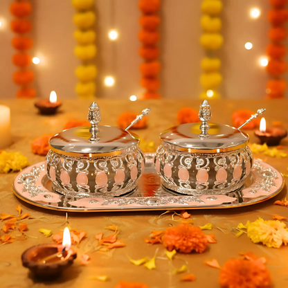 ENAMEL TRAY BOWL SET