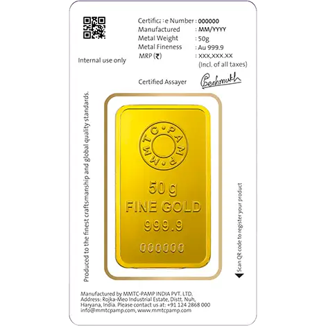 Lotus 24K (999.9) 50 gm Gold Bar