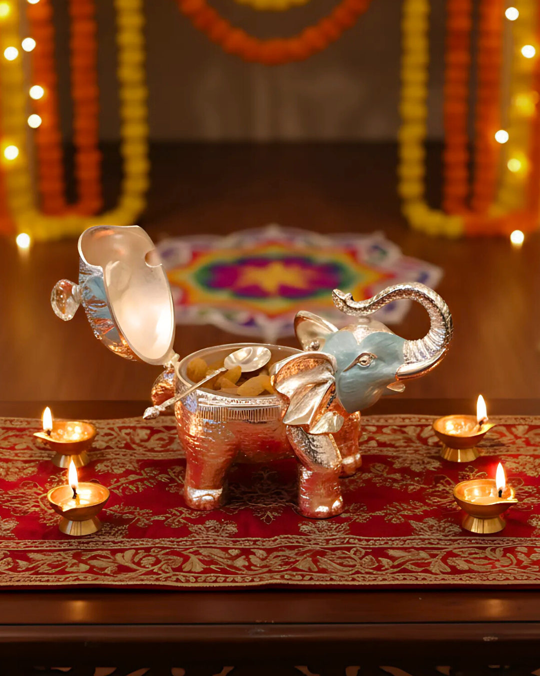 Elegant Elephant DFB by JNJ by Madhuri, a premium handcrafted decorative piece symbolizing strength, prosperity, and luxury décor for women.