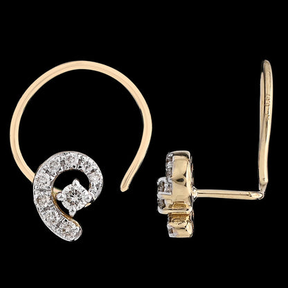 Elegant gold nose ring featuring a spiral design adorned with shimmering diamonds, adding a touch of sophistication. A timeless piece by jnjbymadhuri.
