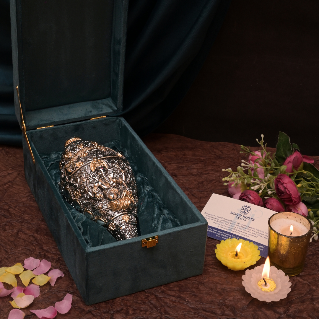 Bring divine serenity to your pooja with the Sacred Shankh | JNJ by Madhuri. A spiritual conch shell crafted to enhance auspicious rituals and daily worship.
