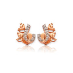 Load image into Gallery viewer, Luxe Leaf 14 Kt Gold and Diamond Stud Earrings| 35083E
