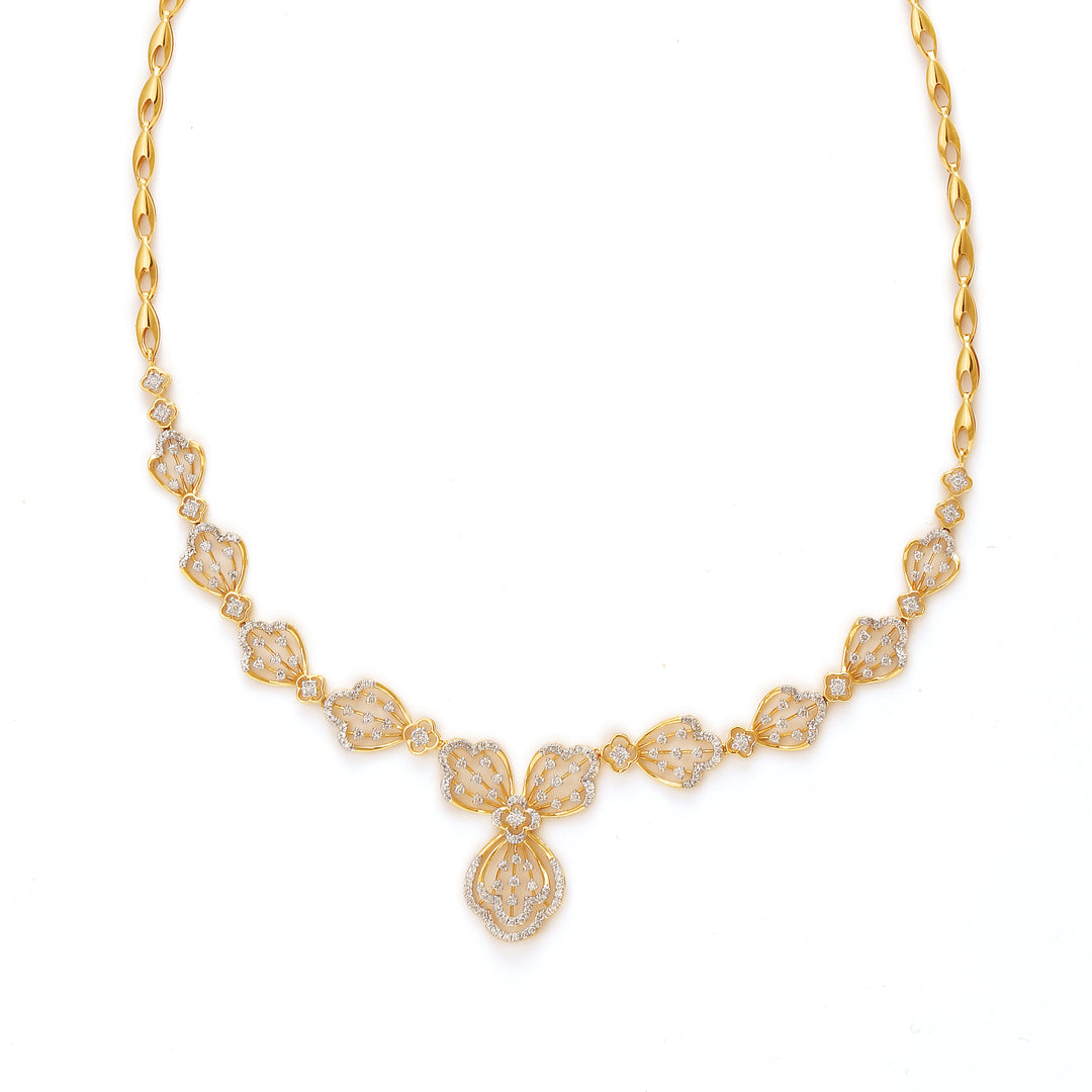 Elegant Enigma Diamond Necklace Set 37095N|37095E