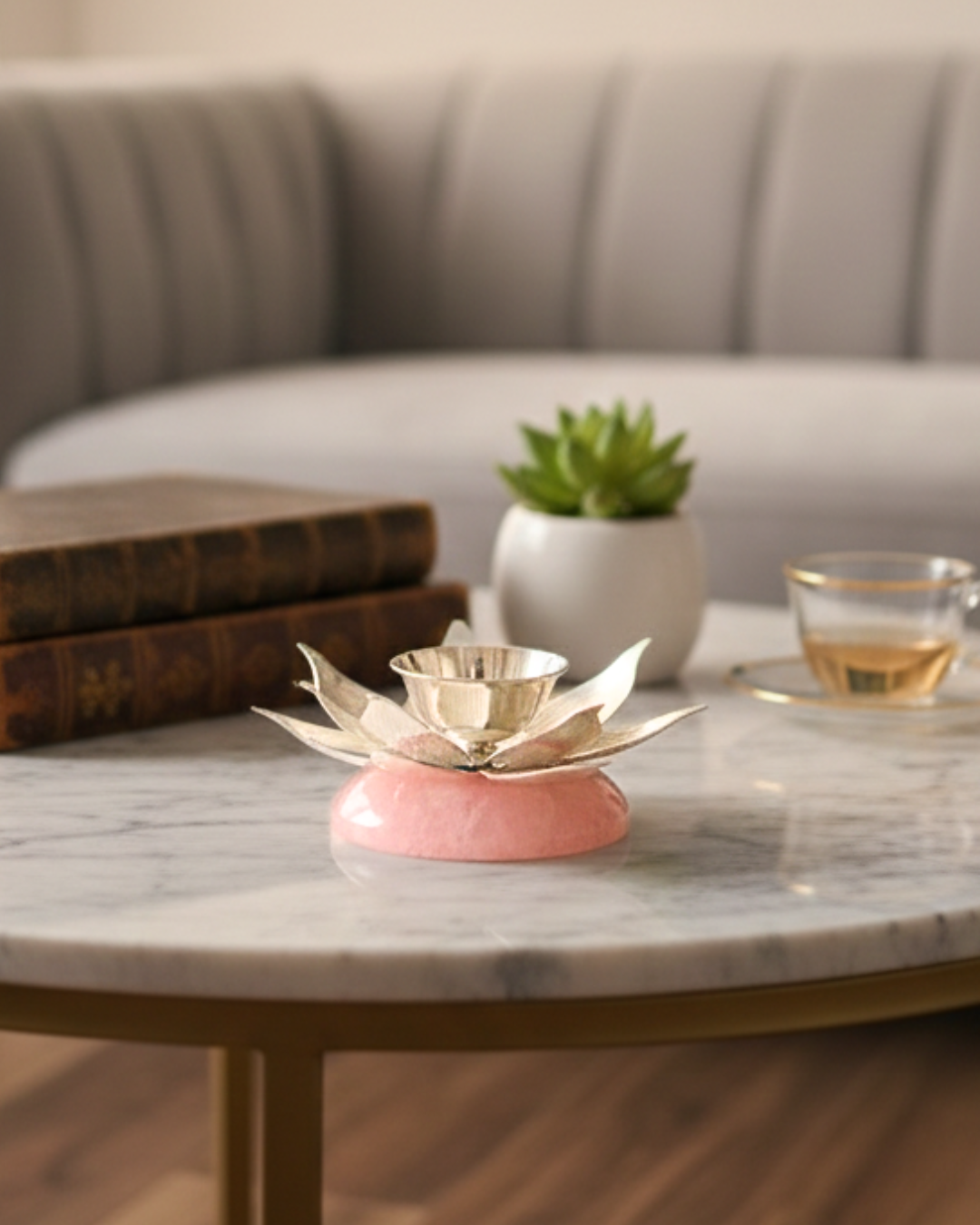 Lotus Diya – elegant luxury handcrafted diya, perfect for home décor and festive gifting | jnj by madhuri