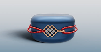Dazzling Diamond and Gold Knot design Rakhi + Locket | 50444P
