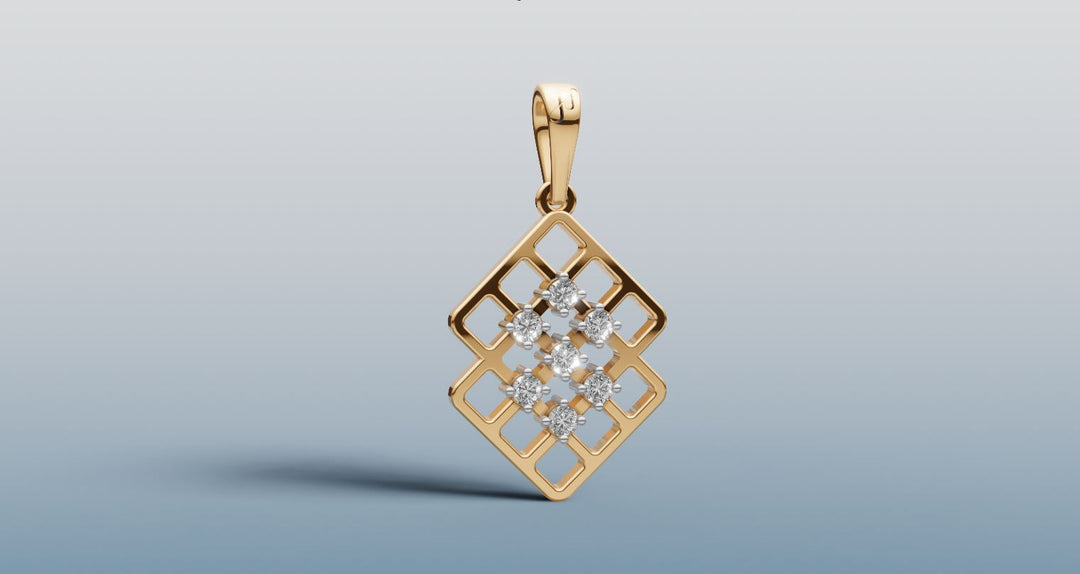 Dazzling Diamond and Gold Knot design Pendant  | 50444P