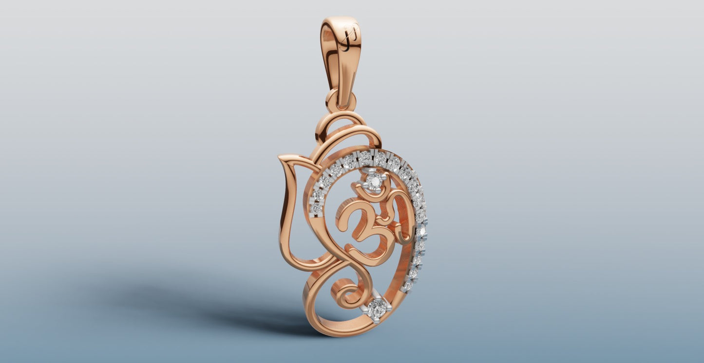 Elegant Gold and Diamond Rakhi + Locket with Om Symbol | 50446P