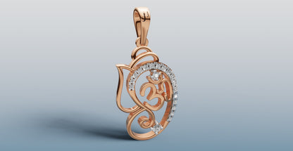 Elegant Gold and Diamond Rakhi + Locket with Om Symbol | 50446P