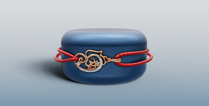 Elegant Gold and Diamond Rakhi + Locket with Om Symbol | 50446P