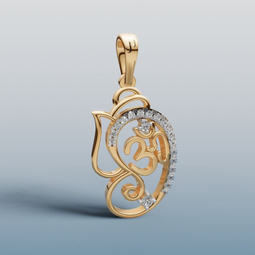 Elegant Gold and Diamond Rakhi + Locket with Om Symbol | 50446P