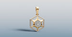 Load image into Gallery viewer, Stunning Hexagonal Gold and Diamond Pendant | 50447P
