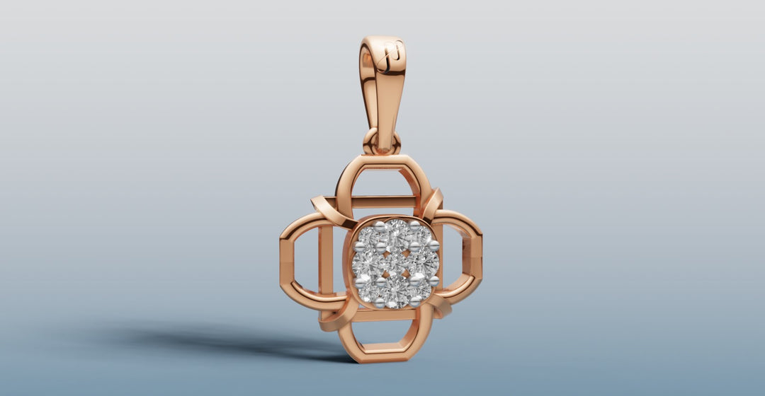 Elegant Gold and Diamond Floral Pendant | 50448P