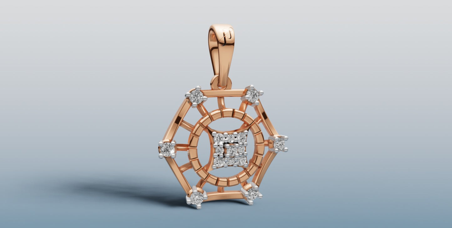 Elegant Gold Rakhi + Locket  with Diamond Accents | 50449P RG
