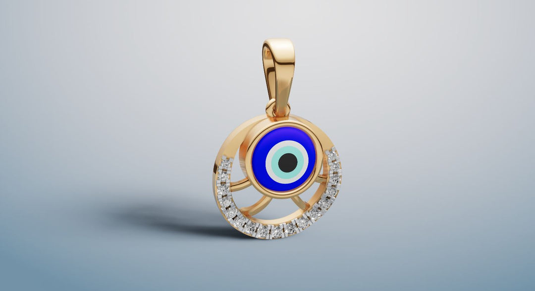 Evil Eye Charm Gold and Diamond Rakhi | 50451P