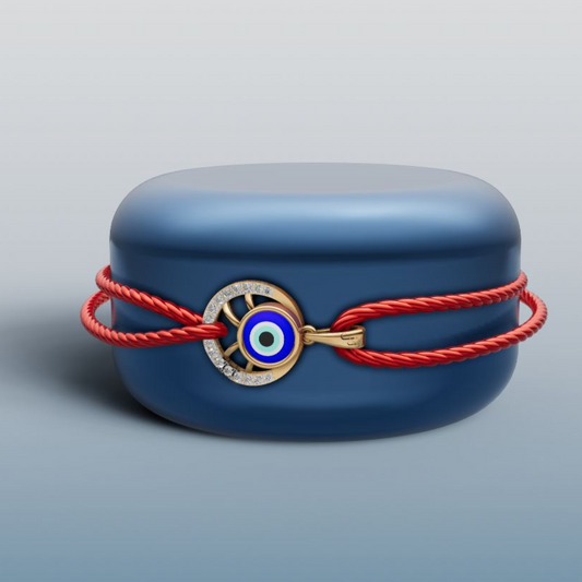 Evil Eye Charm Gold and Diamond Rakhi + Locket | 50451P