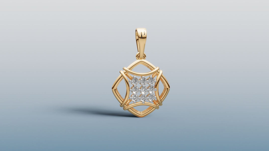 Elegant Gold Pendant with Sparkling Diamonds | 50452P