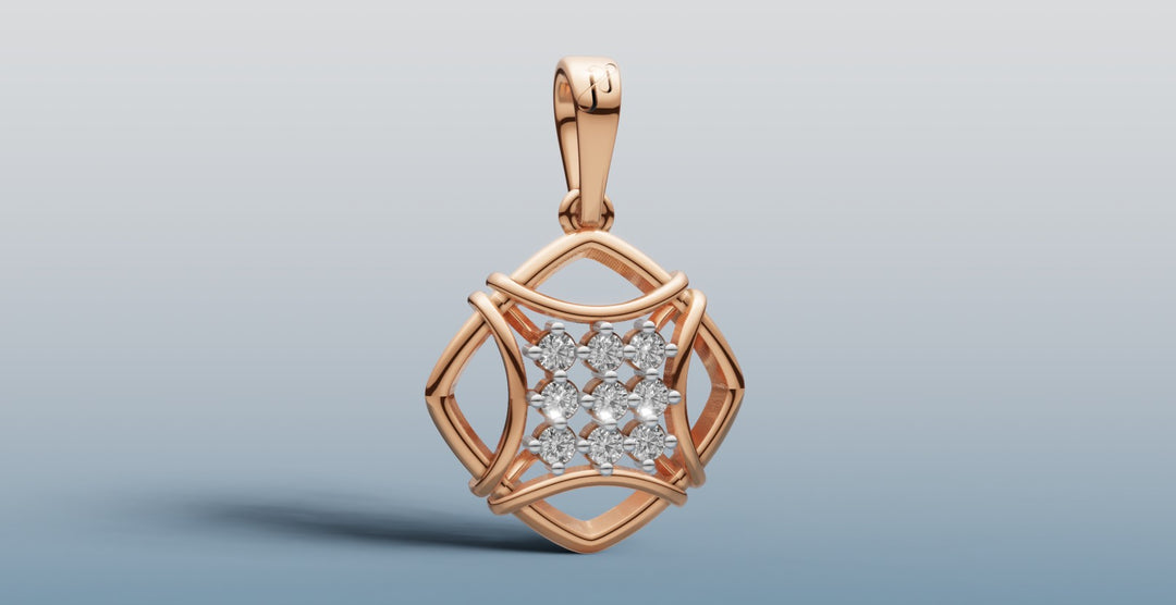 Elegant Gold Pendant with Sparkling Diamonds | 50452P