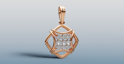 Elegant Gold rakhi + Locket with Sparkling Diamonds | 50452P RG