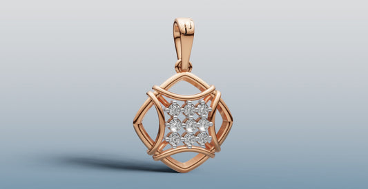 Elegant Gold rakhi + Locket with Sparkling Diamonds | 50452P RG