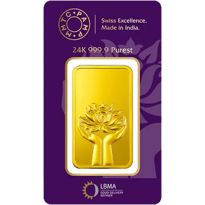 Lotus 24K (999.9) 50 gm Gold Bar