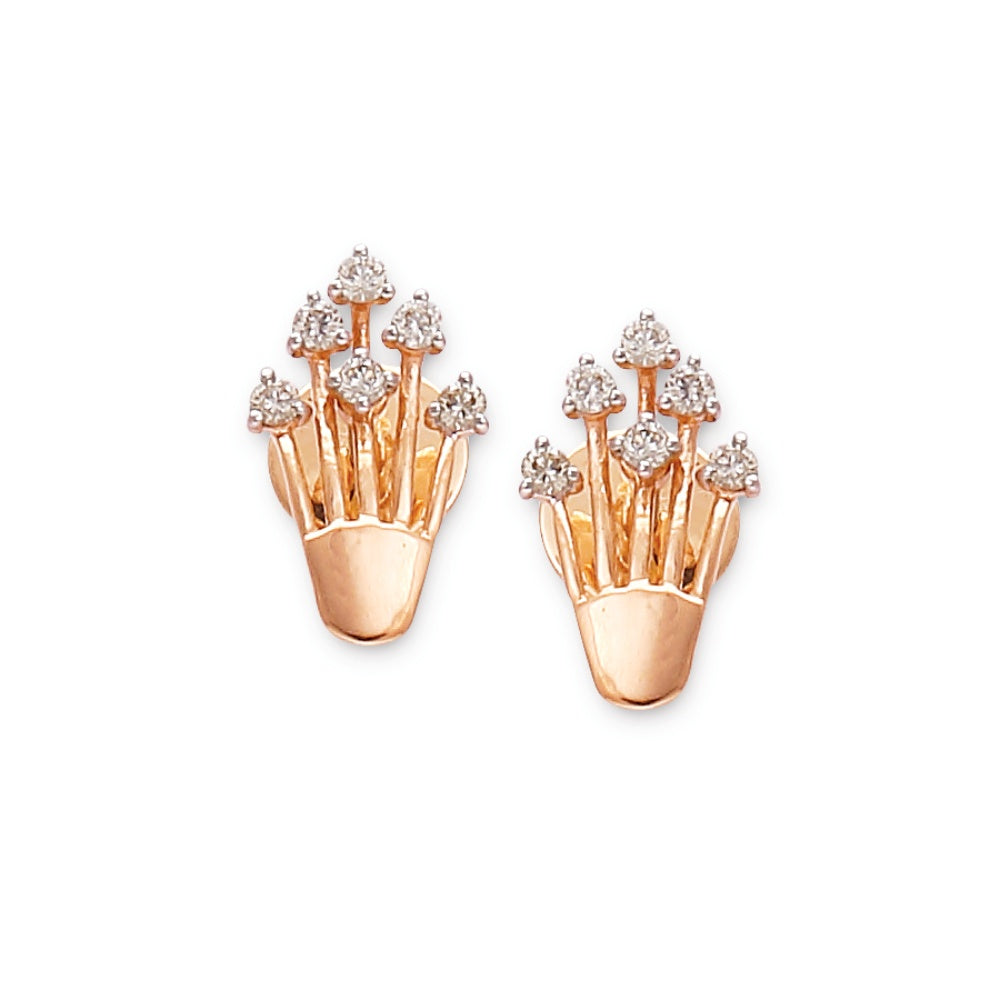 Royal Crown Shape Gold Stud Earrings | AIE706