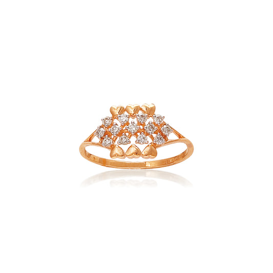 This stunning gold ring showcases a delicate cluster of diamonds arranged in a floral-inspired pattern, creating a radiant and timeless elegance. A graceful masterpiece from jnjbymadhuri, perfect for adding sparkle to every moment.
