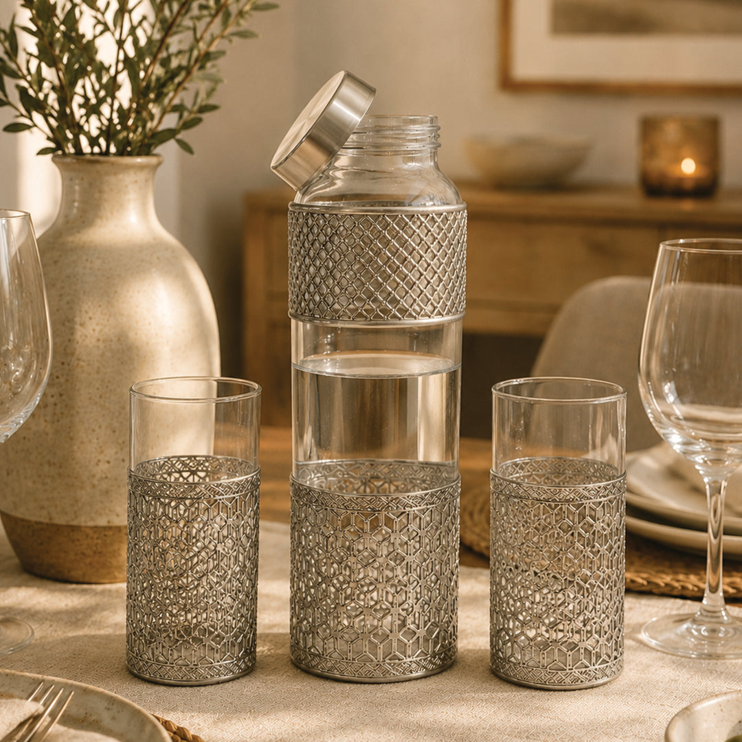 Carving Bottle with 2 Glass Set