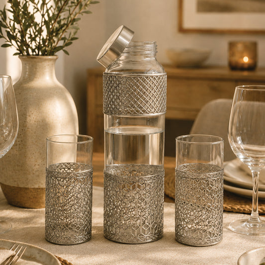 Carving Bottle with 2 Glass Set